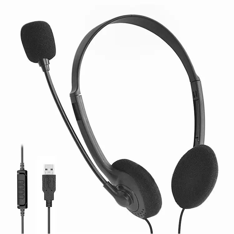 Computer USB video game headset headset headset wired mobile phone computer universal big headset with microphone