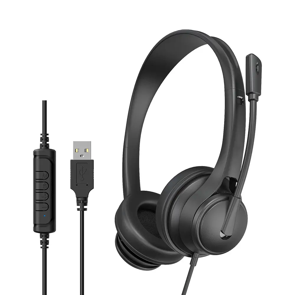 Computer USB video game headset headset headset wired mobile phone computer universal big headset with microphone