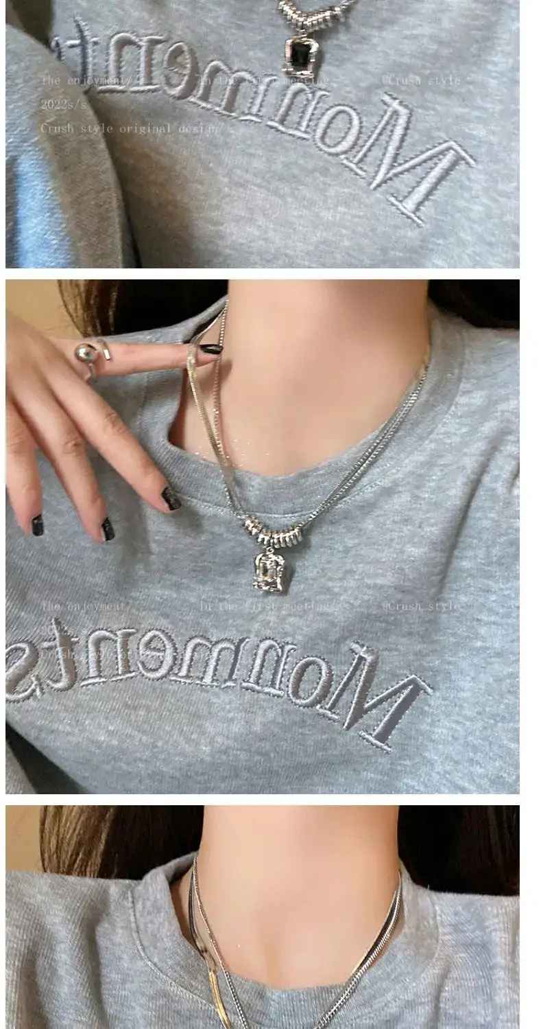 Hip Hop Square Zircon Necklace Women Winter 2022 — feature 2