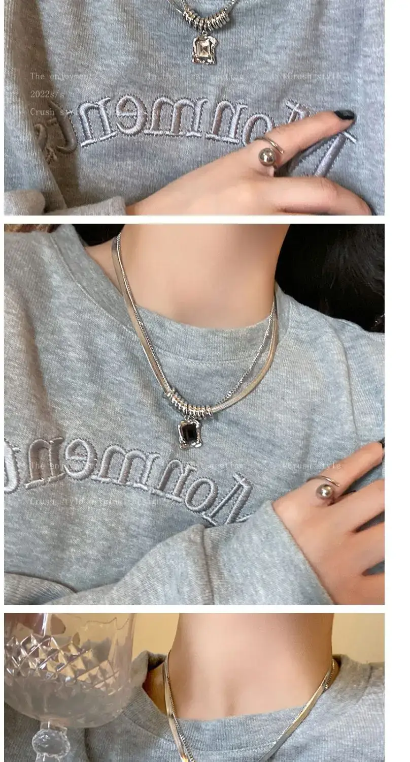Hip Hop Square Zircon Necklace Women Winter 2022 — feature 3