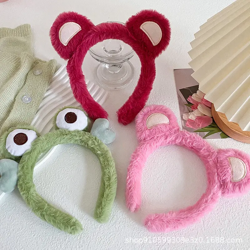 Cute Cartoon Bear & Frog Headbands for Girls