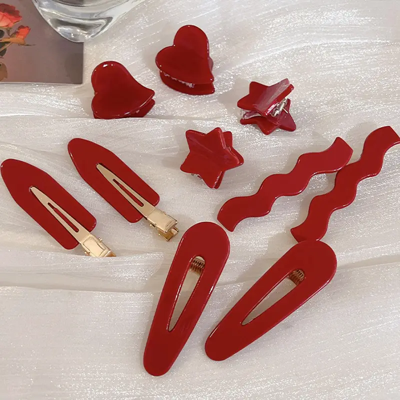 New Year Red Hairpin Women's Side Bangs Clip - Image 9