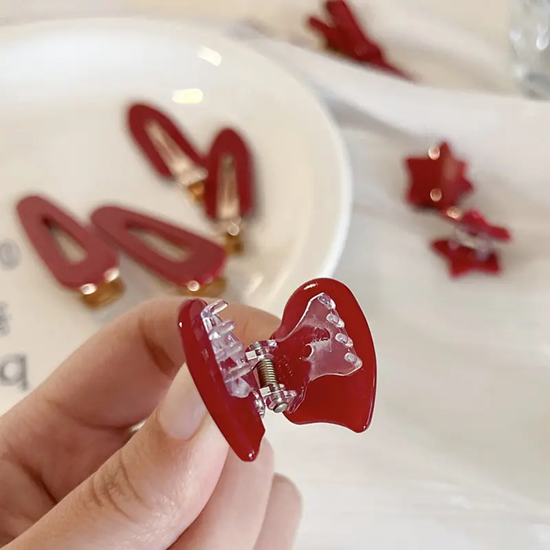 New Year Red Hairpin Women's Side Bangs Clip - Image 10