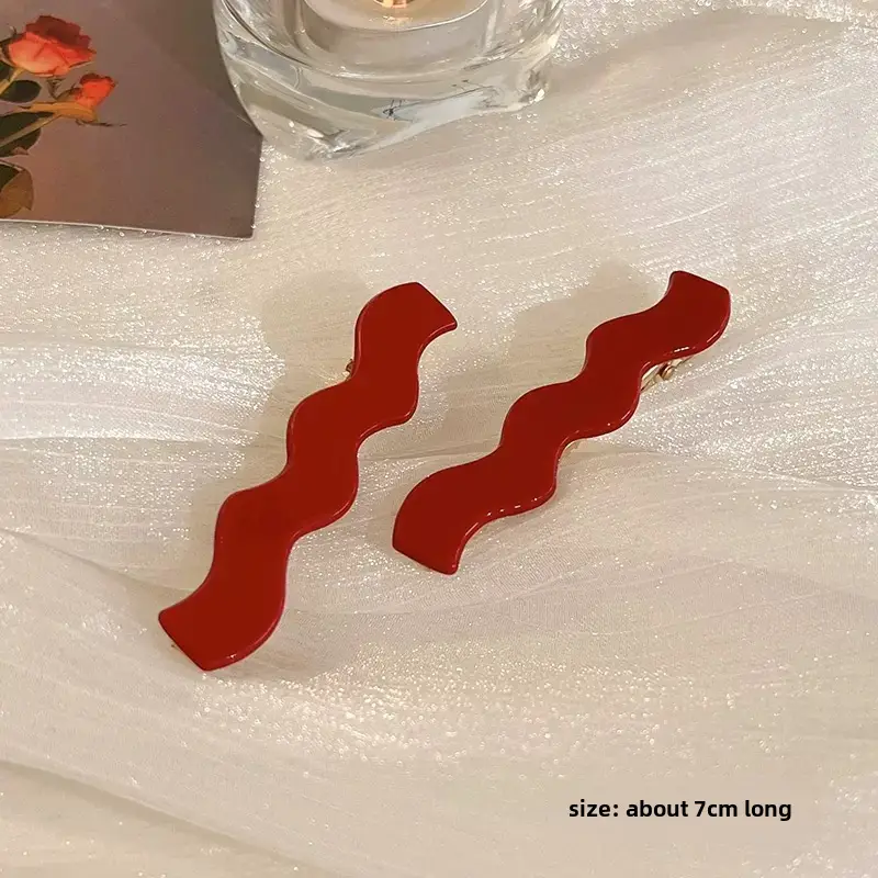 New Year Red Hairpin Women's Side Bangs Clip - Image 3