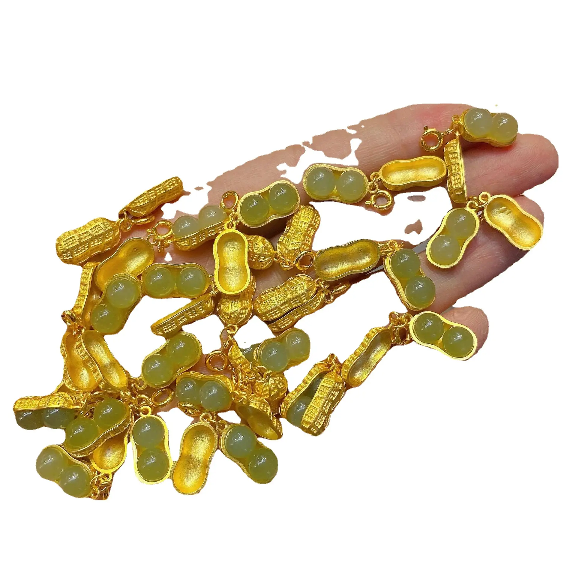 S925 Silver Jade Pendant Set with Gold Plated Accents - Image 10