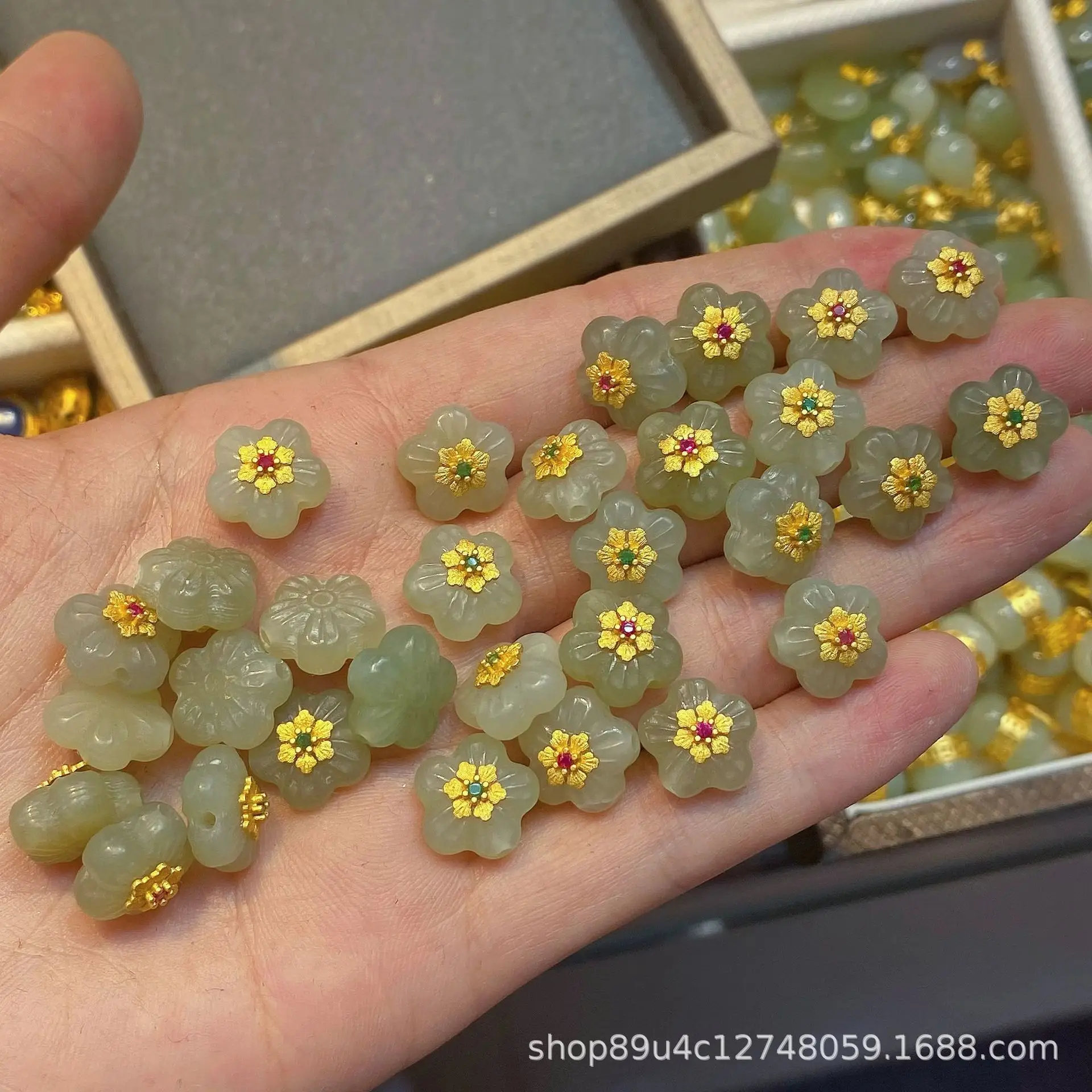 S925 Silver Jade Pendant Set with Gold Plated Accents — feature 15