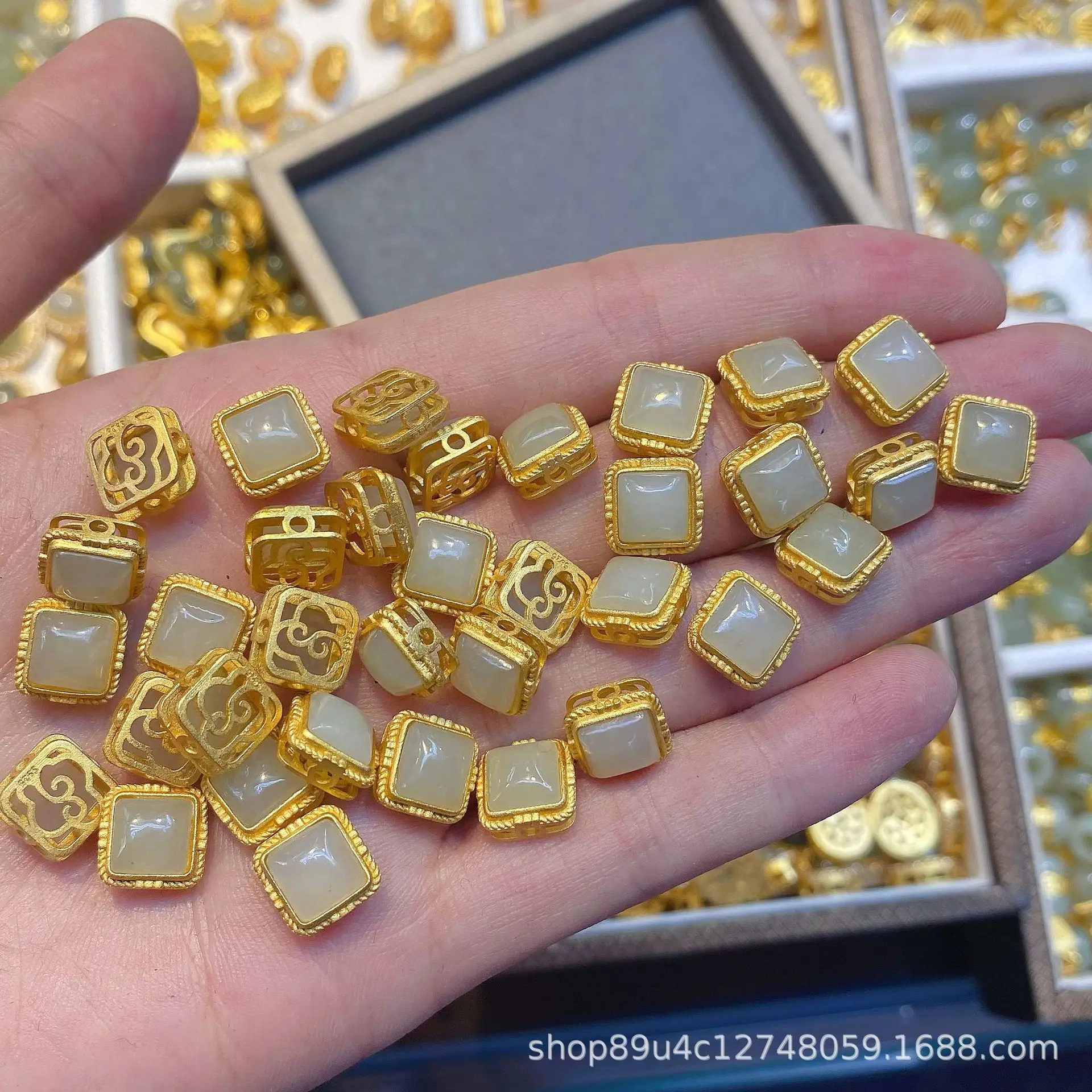 S925 Silver Jade Pendant Set with Gold Plated Accents — feature 20