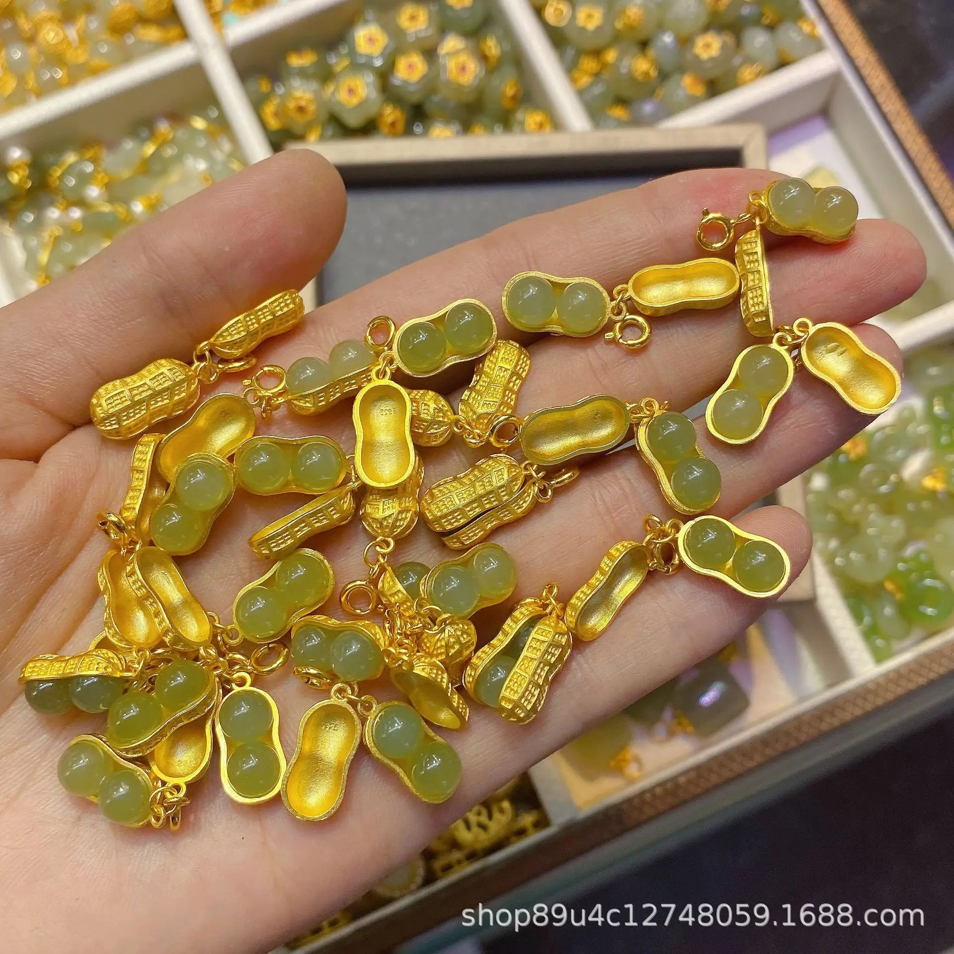 S925 Silver Jade Pendant Set with Gold Plated Accents - Image 3