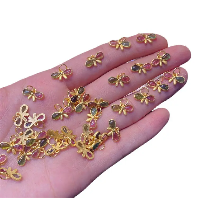 S925 Silver Tourmaline Four Leaf Clover Pendant Set - Image 26