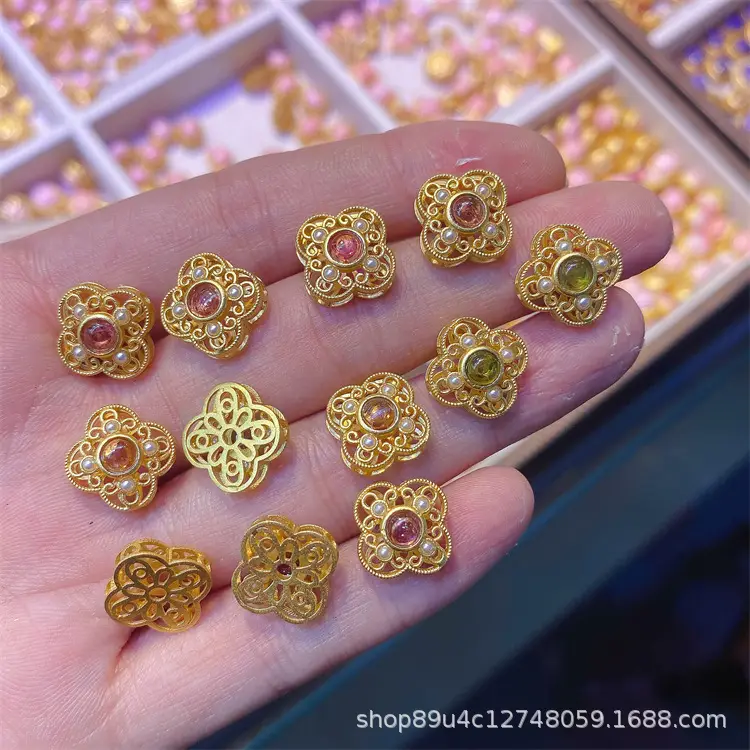 S925 Silver Tourmaline Four Leaf Clover Pendant Set - Image 9