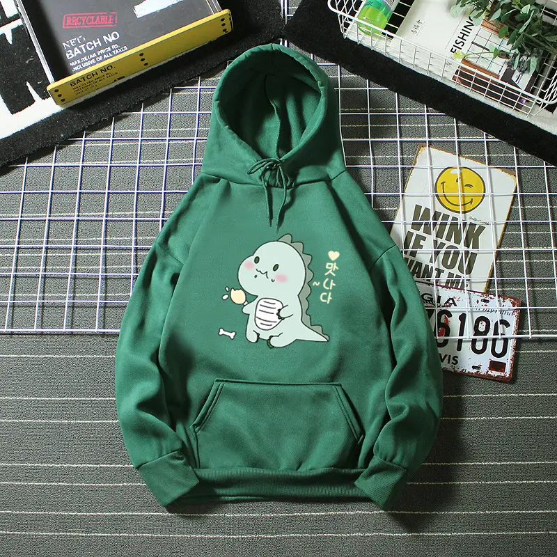 Green Velvet Hoodie for Women 2025 Winter Letter Print - Image 11