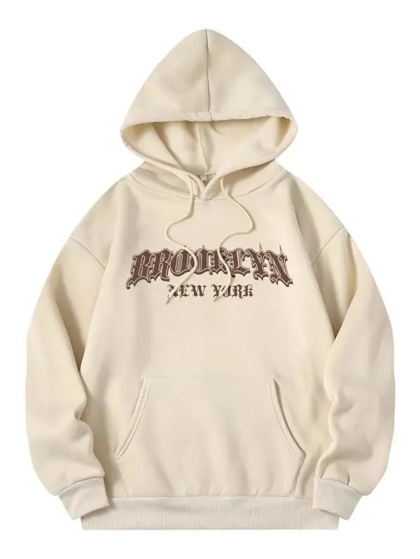 Green Velvet Hoodie for Women 2025 Winter Letter Print - Image 3