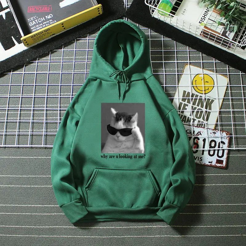 Green Velvet Hoodie for Women 2025 Winter Letter Print - Image 5