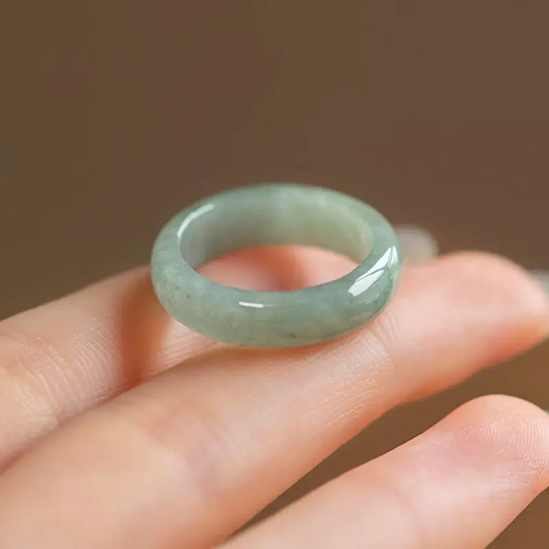 Natural Jade Cargo Ring Light Green Wholesale - Image 4