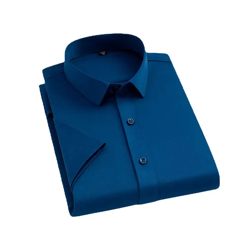 Men's Blue Four-Way Stretch Shirt Spring Business Casual