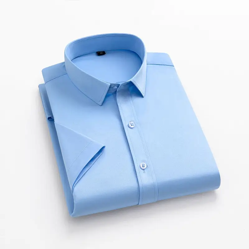 Men's Blue Four-Way Stretch Shirt Spring Business Casual