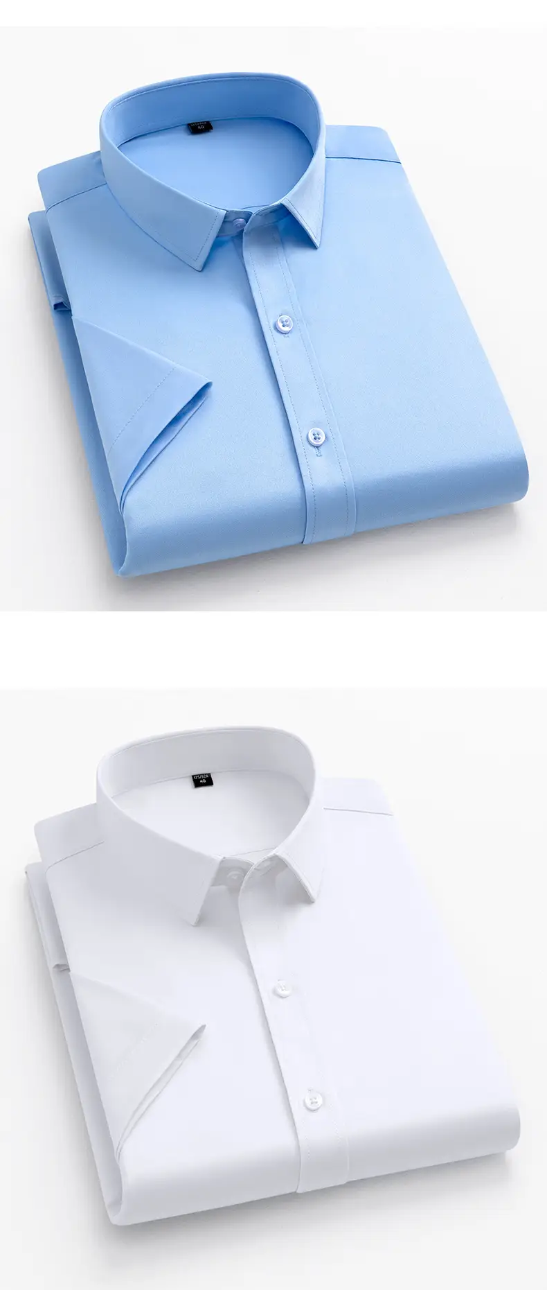 Men's Blue Four-Way Stretch Shirt Spring Business Casual — feature 11