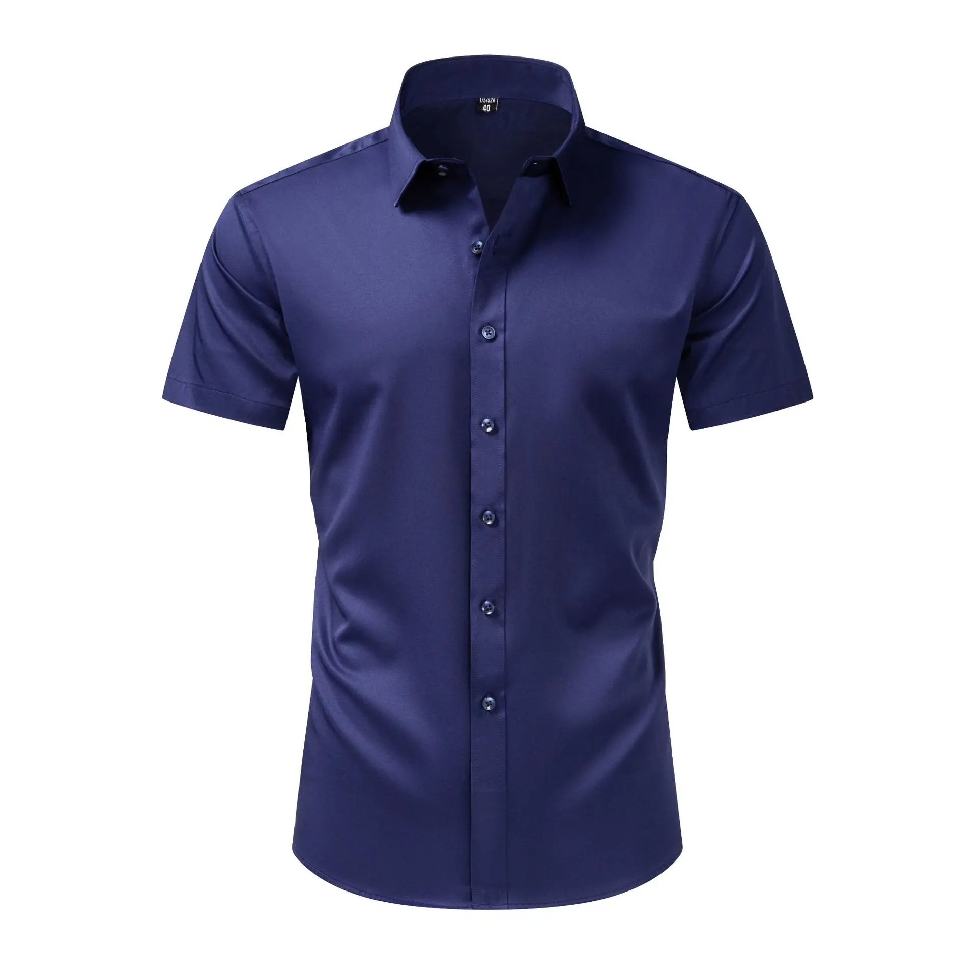 Men's Blue Four-Way Stretch Shirt Spring Business Casual
