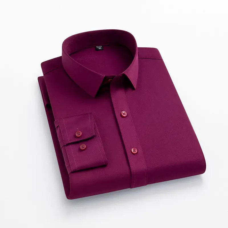Men's Black Stretch Wrinkle-Free Business Shirt - Image 12