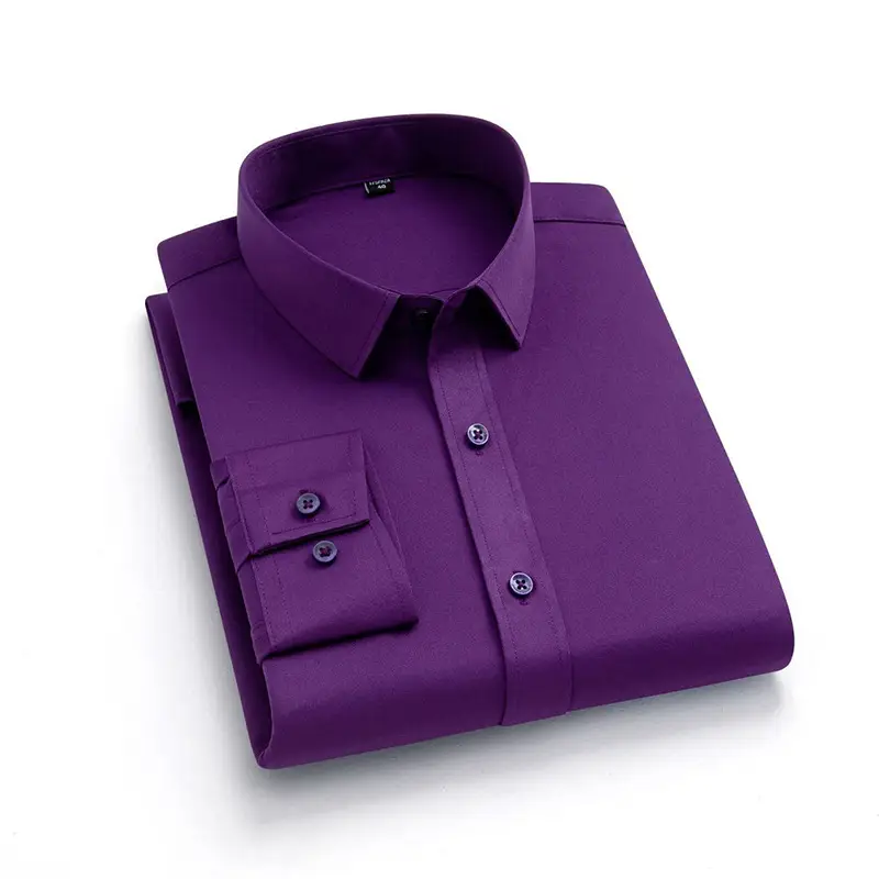 Men's Black Stretch Wrinkle-Free Business Shirt - Image 13