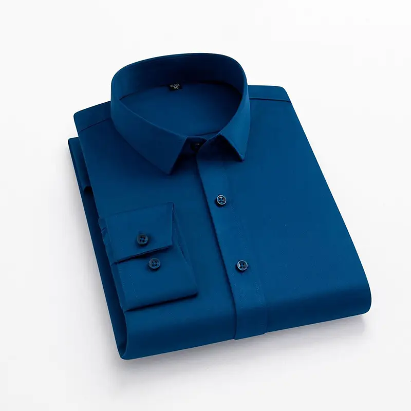 Men's Black Stretch Wrinkle-Free Business Shirt - Image 14