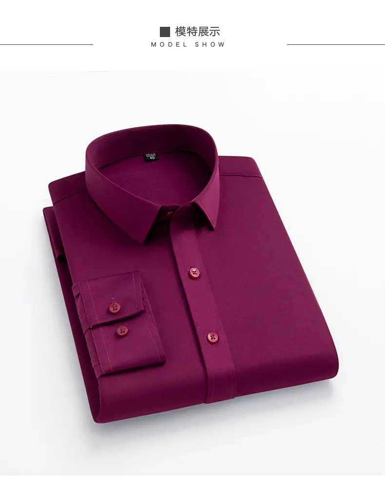 Men's Black Stretch Wrinkle-Free Business Shirt — feature 14