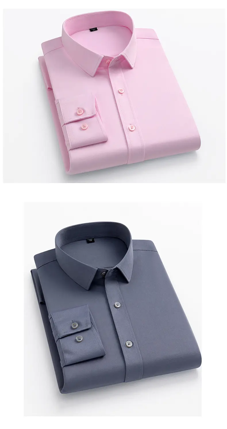 Men's Black Stretch Wrinkle-Free Business Shirt — feature 16