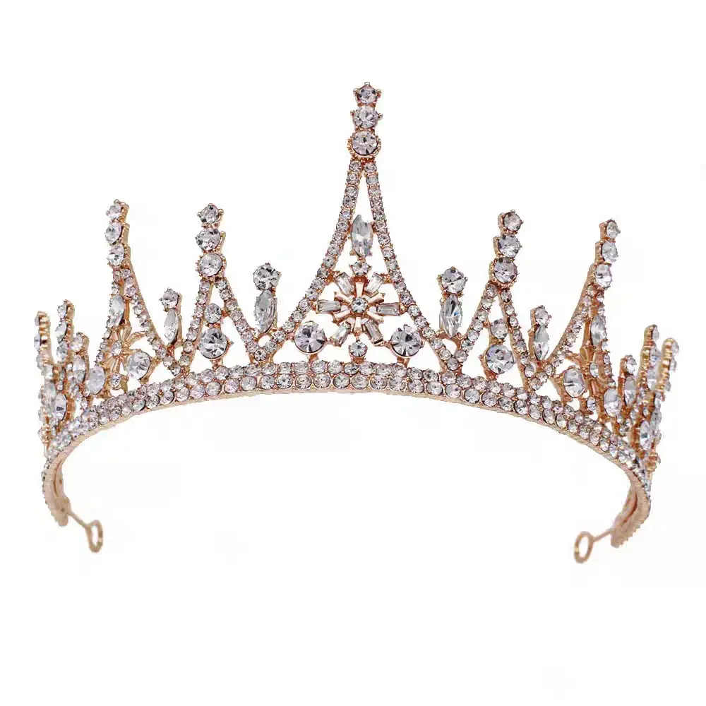 Korean Mori Style Crystal Diamond Hair Crown for Bride - Image 7