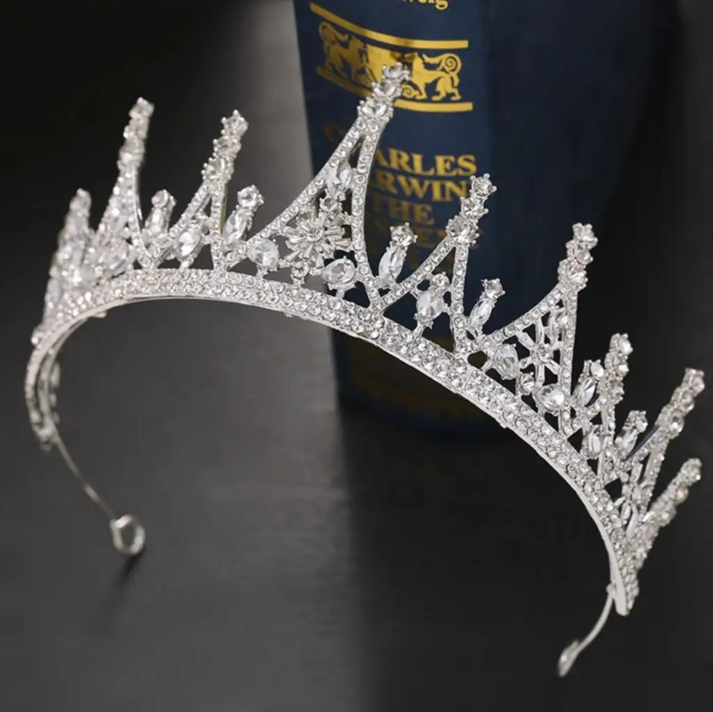 Korean Mori Style Crystal Diamond Hair Crown for Bride — feature 13
