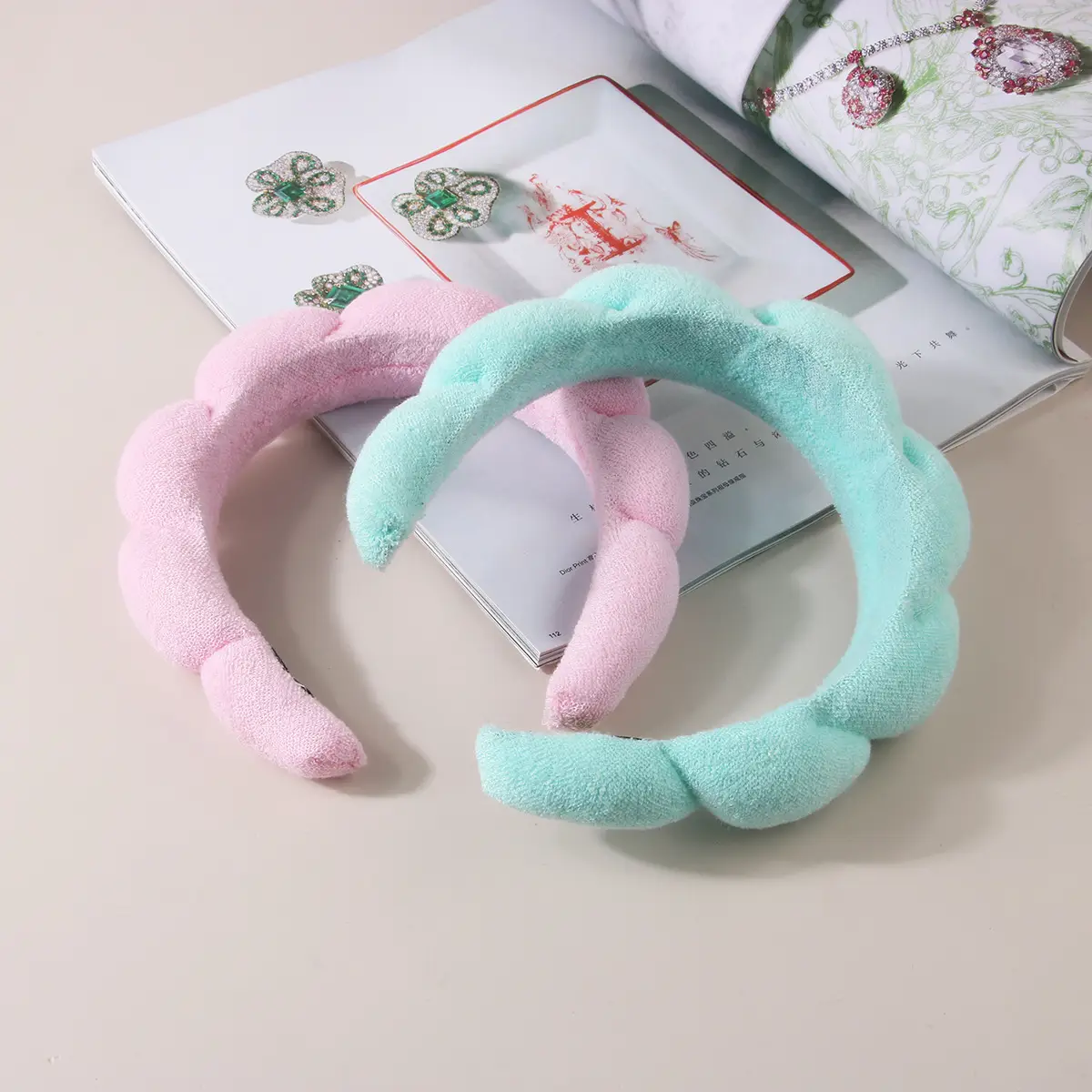 Women's Pink Foam Hair Band with Adjustable Strap — feature 11