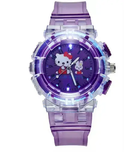 Ready Stock Children's Luminous Watch Princess Su Princess Aisha Colorful Flashing Light Girl Gift Watch