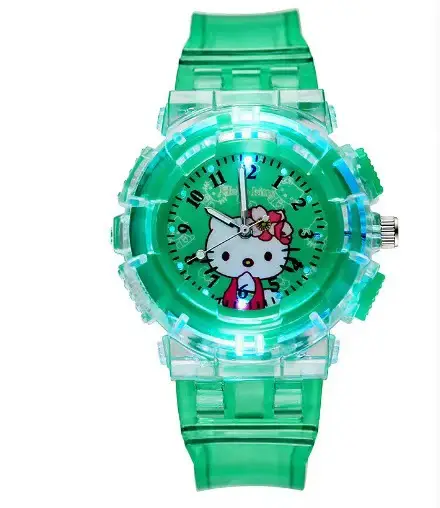 Ready Stock Children's Luminous Watch Princess Su Princess Aisha Colorful Flashing Light Girl Gift Watch