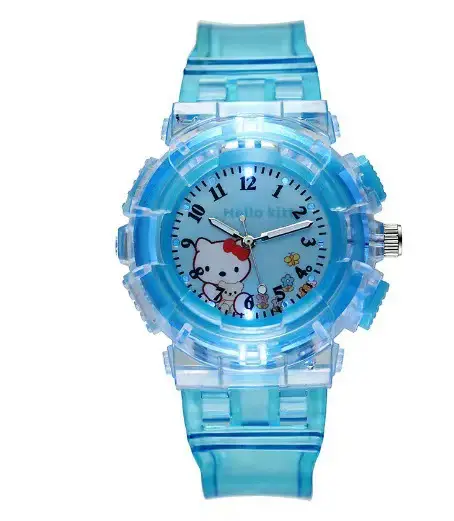 Ready Stock Children's Luminous Watch Princess Su Princess Aisha Colorful Flashing Light Girl Gift Watch