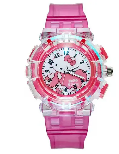 Ready Stock Children's Luminous Watch Princess Su Princess Aisha Colorful Flashing Light Girl Gift Watch