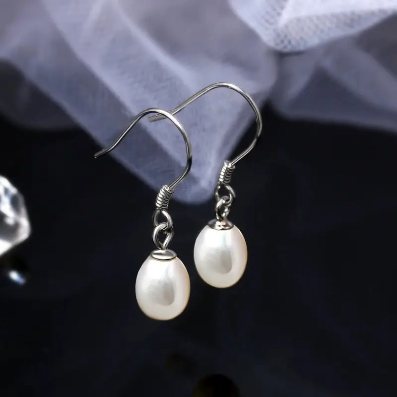 925 Sterling Silver Pearl Drop Earrings for Women