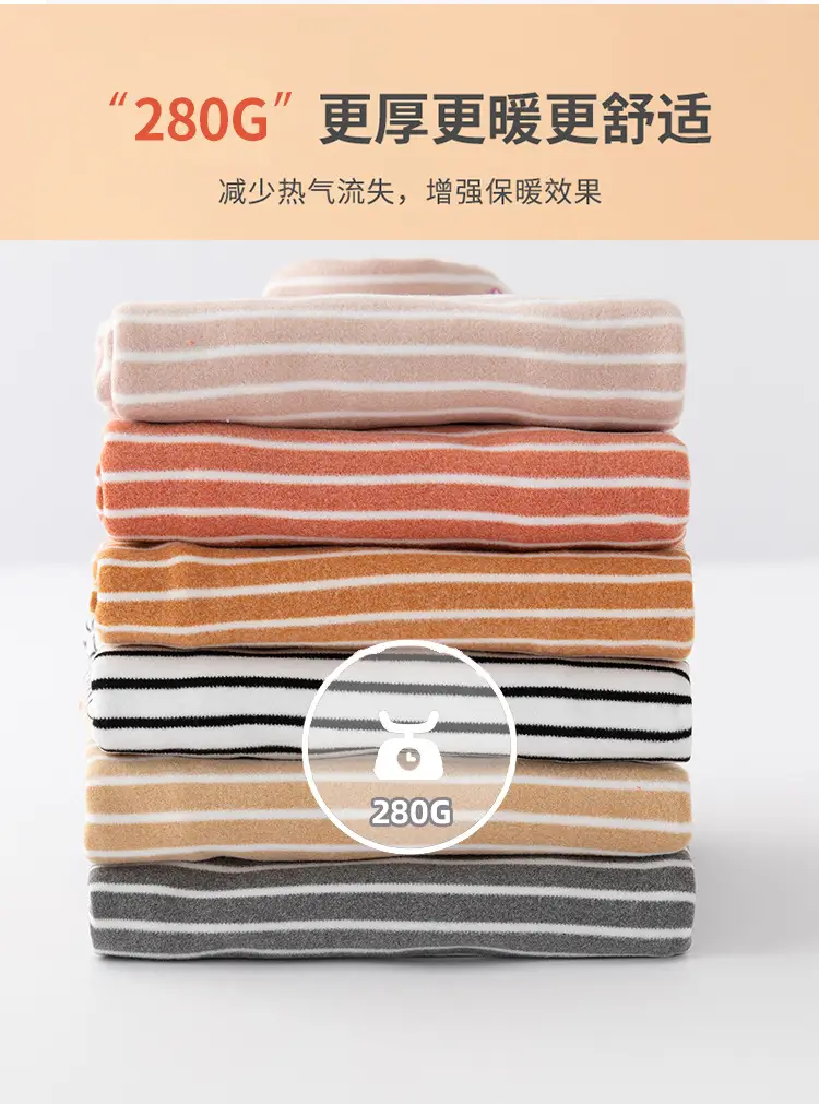 Children Velvet T-shirt Striped Collar All Season — feature 4