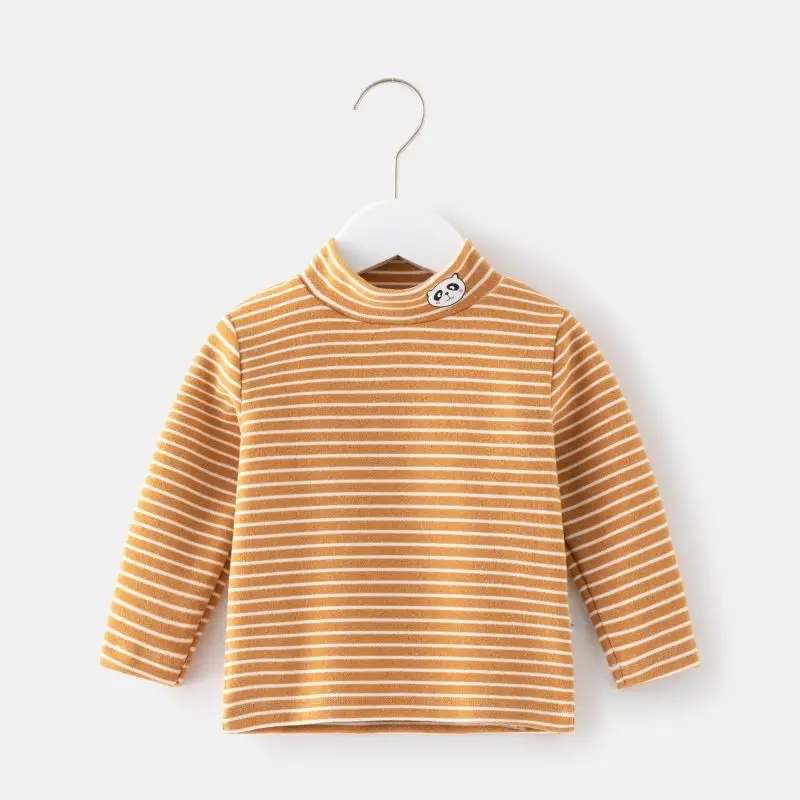 Children Velvet T-shirt Striped Collar All Season - Image 14