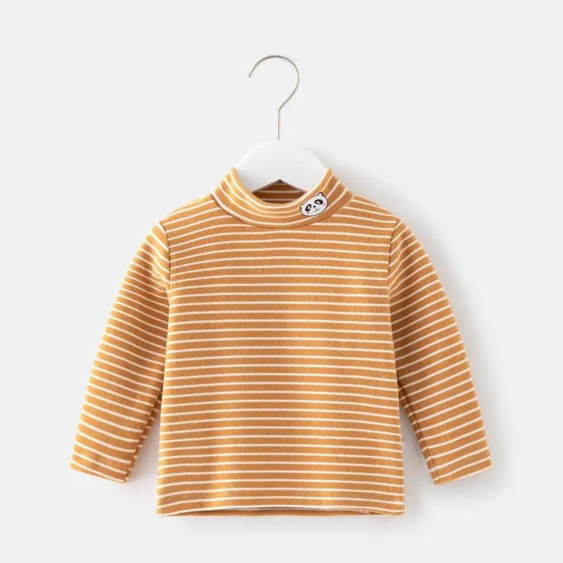 Children Velvet T-shirt Striped Collar All Season - Image 17