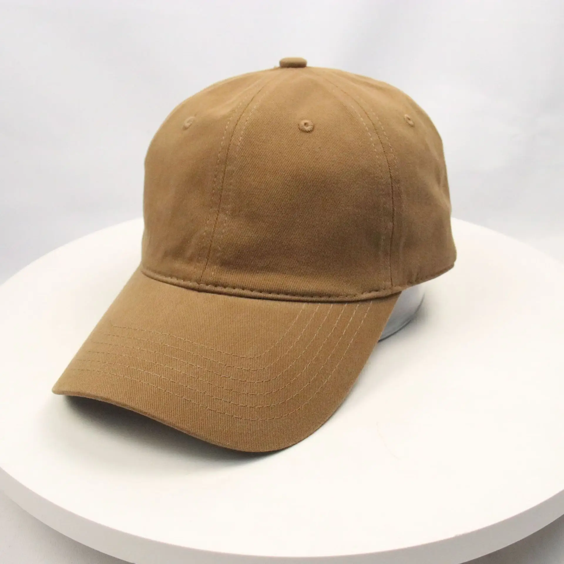 Men Grey Knitted Baseball Cap with Large Brim - Image 2