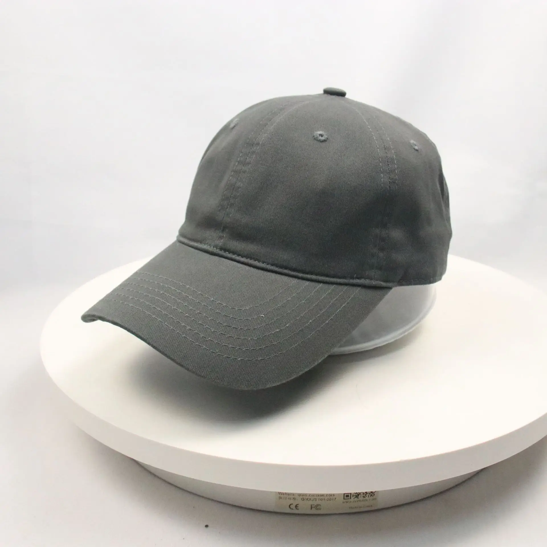 Men Grey Knitted Baseball Cap with Large Brim - Image 3