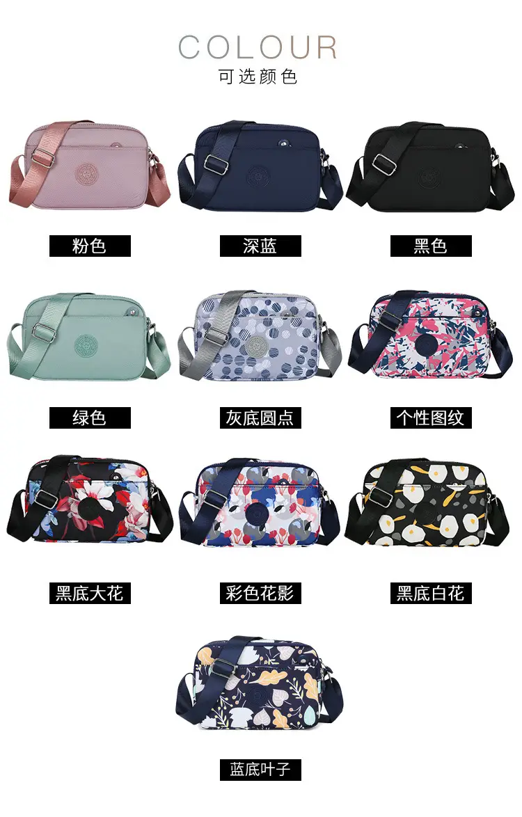 Waterproof Printed Women's Shoulder Bag Black White Yellow — feature 5