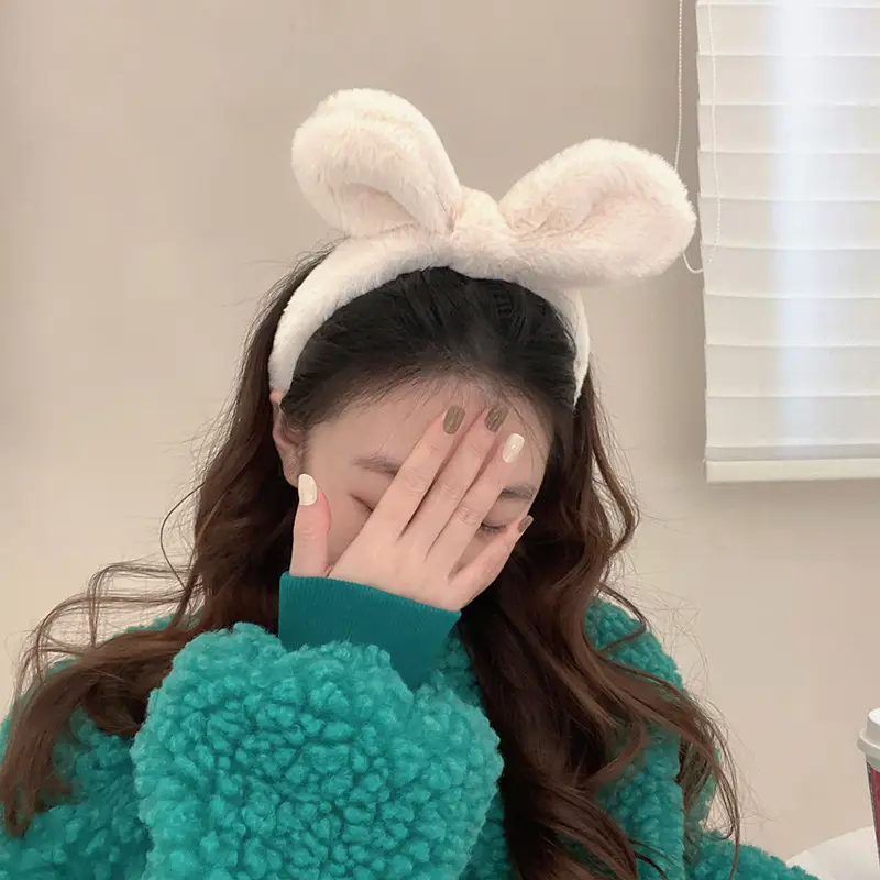 Plush Rabbit Ears Headband for Girls - Image 5