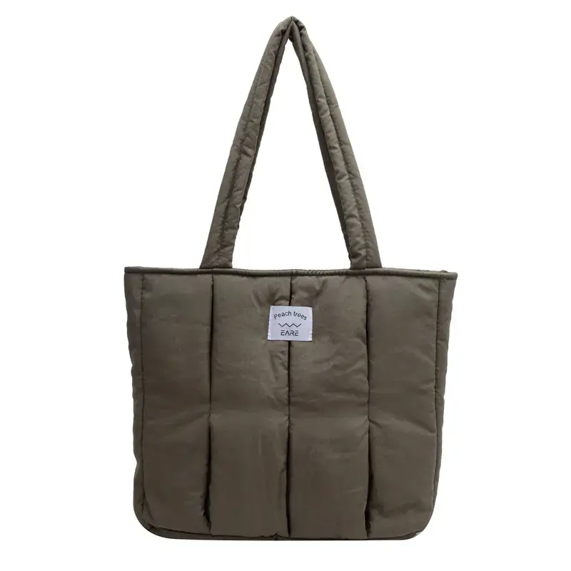 Women's Orange Quilted Tote Bag for Autumn Winter Commute - Image 9