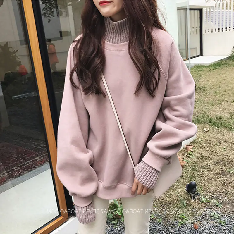Fleece Turtleneck Sweater Women Autumn Winter Loose Fit - Image 5