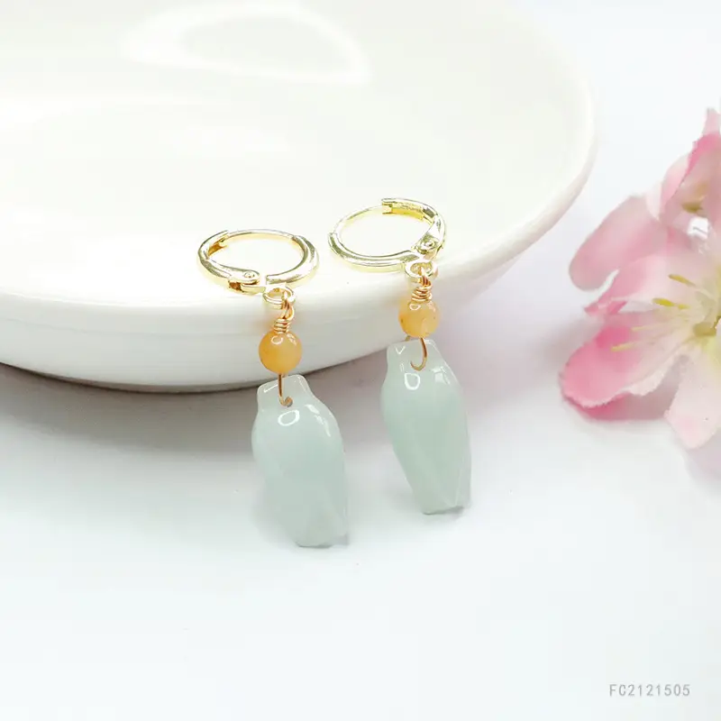 Guan Yu Natural Jade Earrings for Women Wholesale - Image 3