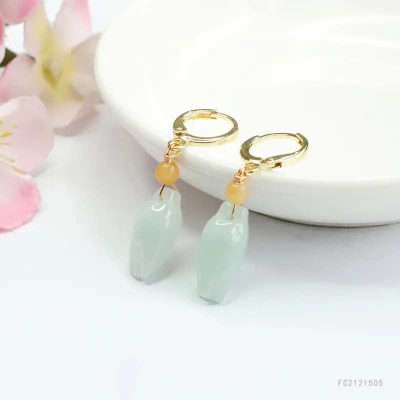 Guan Yu Natural Jade Earrings for Women Wholesale - Image 4