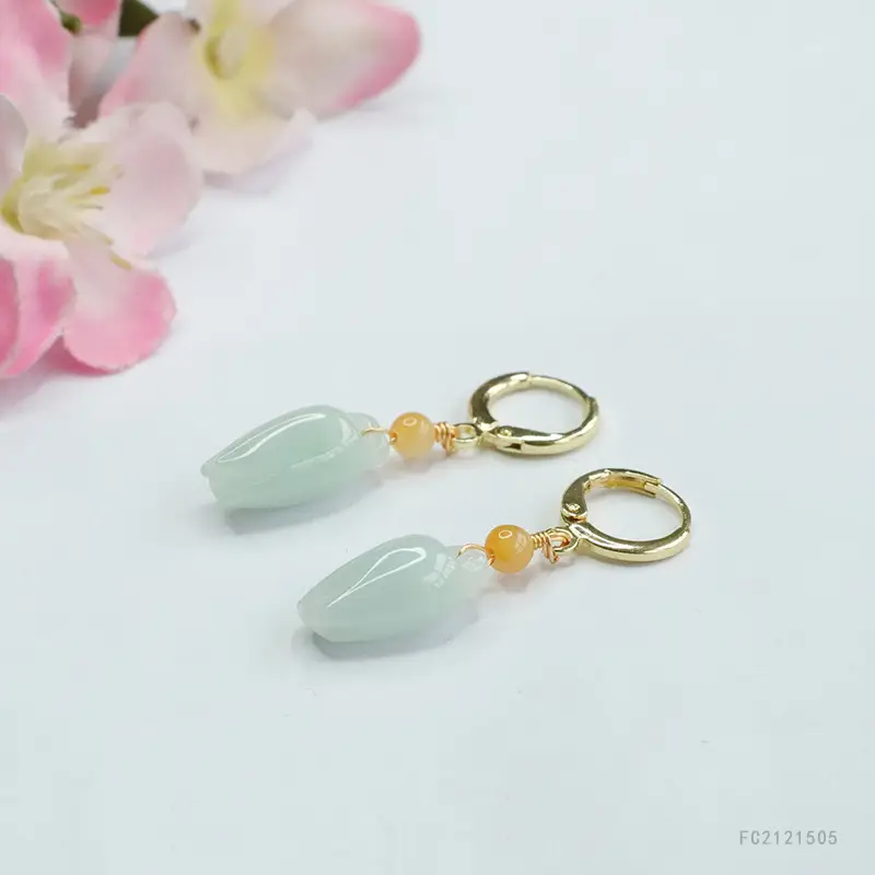 Guan Yu Natural Jade Earrings for Women Wholesale - Image 5