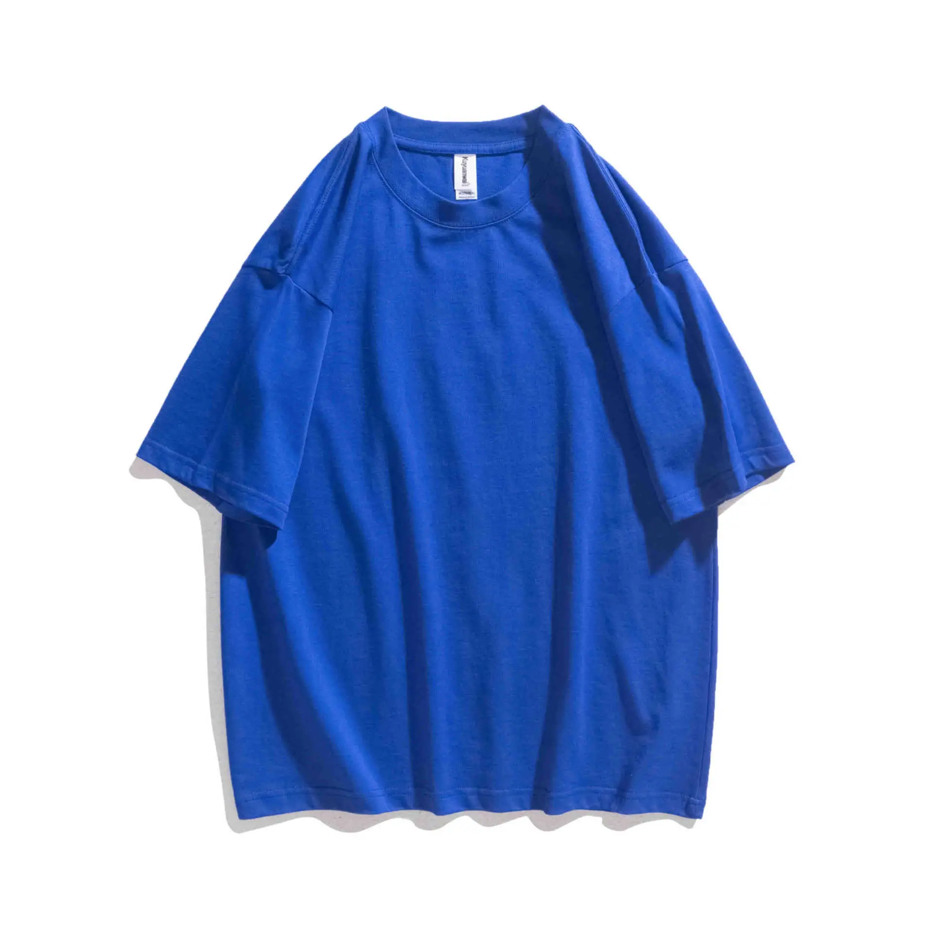 Off-Shoulder Loose T-Shirt Men Navy Blue - Image 12