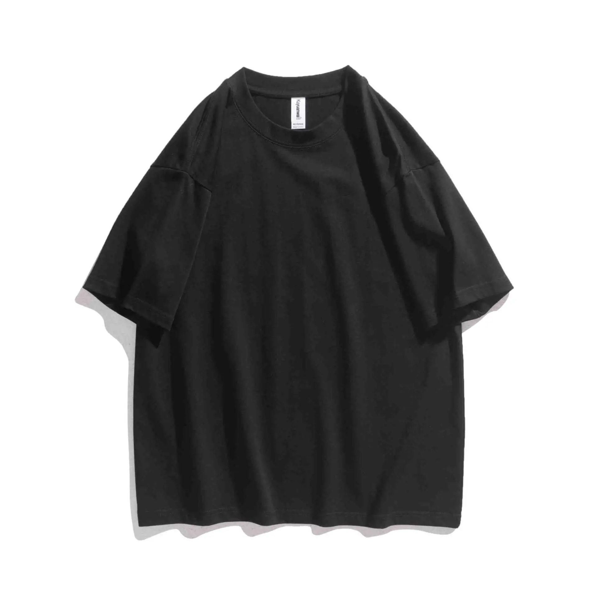 Off-Shoulder Loose T-Shirt Men Navy Blue - Image 8