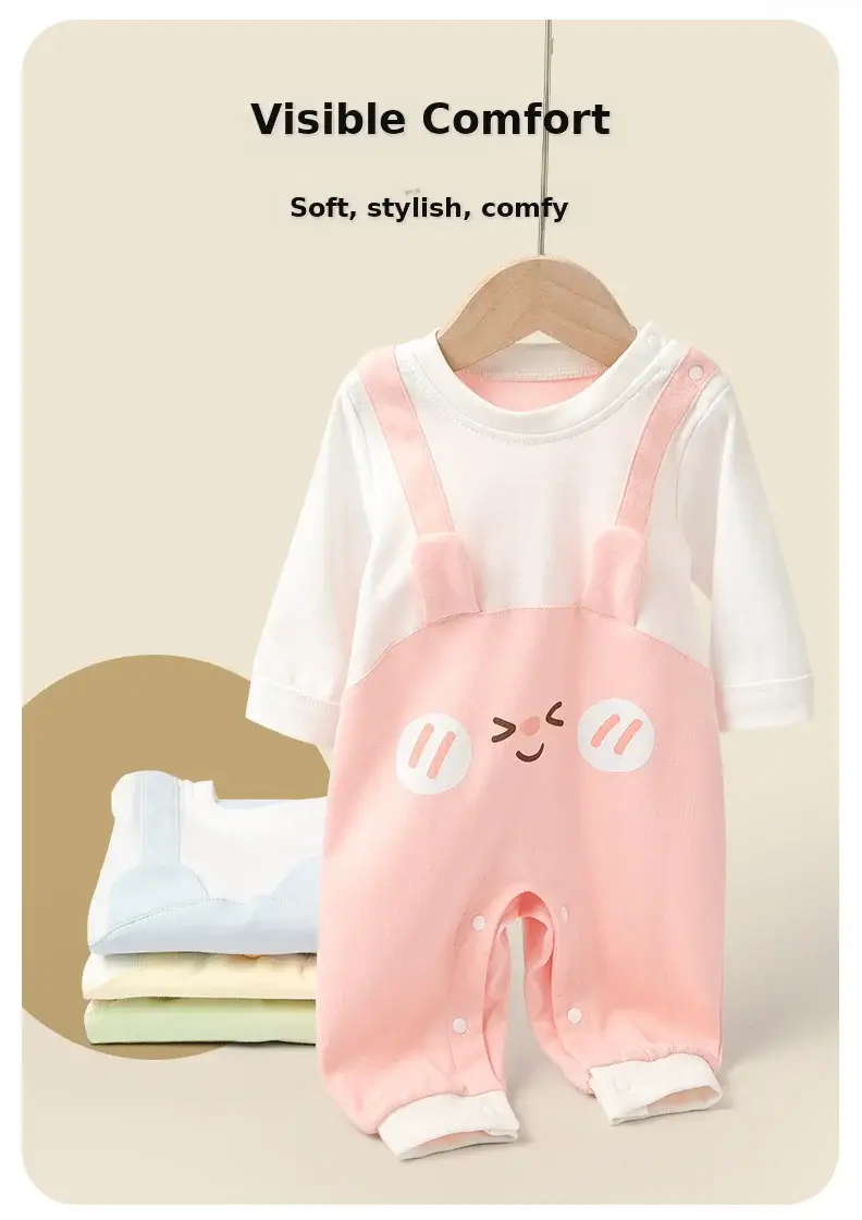 Pure Cotton Baby Jumpsuit Soft Pink Hippie Style — feature 2